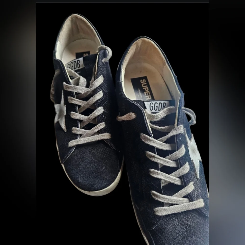 AUTHENTIC Golden Goose Black and Silver Women's Star Sneakers Size 10 EUC - Picture 5 of 16